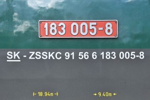 183.005 - oznaen lokomotivy
